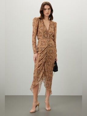 chinese dress ladies Acadia Dress – Jacquard Knit Midi with Flared Skirt – Torn By Ronny Kobo main image 0